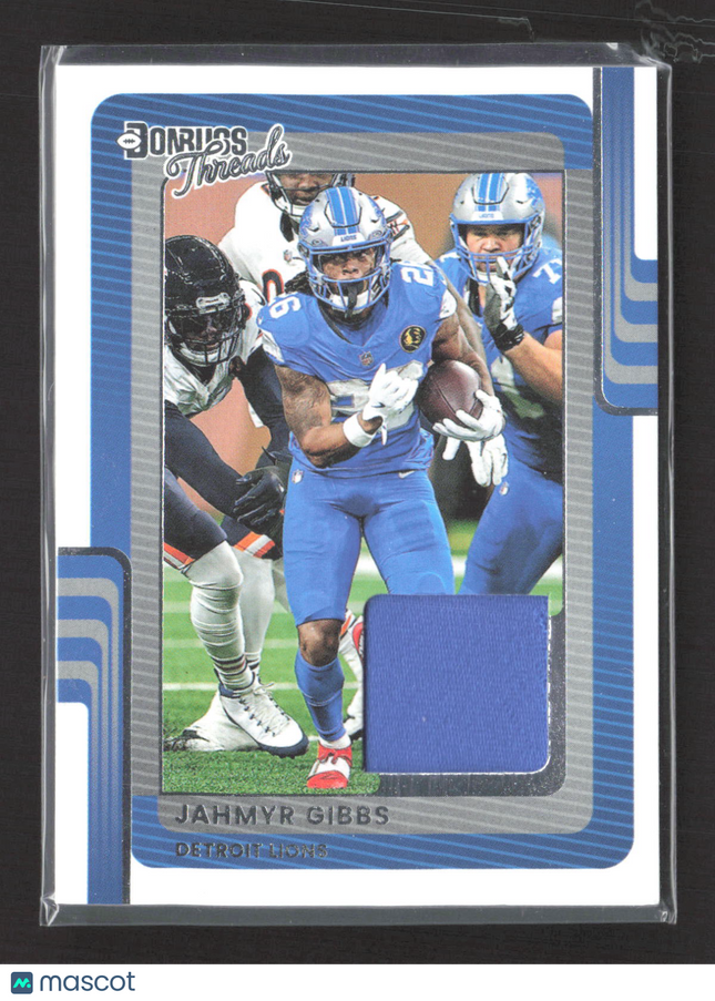 2025 Panini Donruss Threads Jahmyr Gibbs #DTH-JGS Blue Jersey