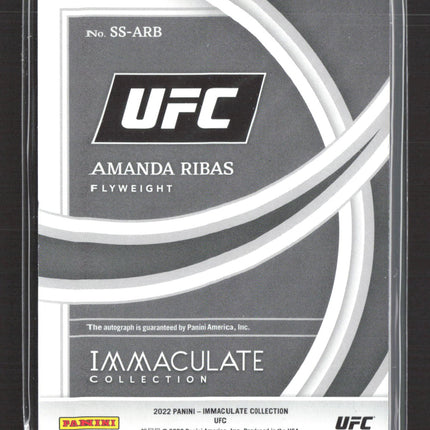 2022 Panini Immaculate Collection UFC Amanda Ribas #SS-ARB 40/99 Shadowbox Auto