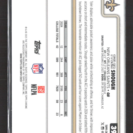 2025 Topps Chrome Tyler Shough #398 RC