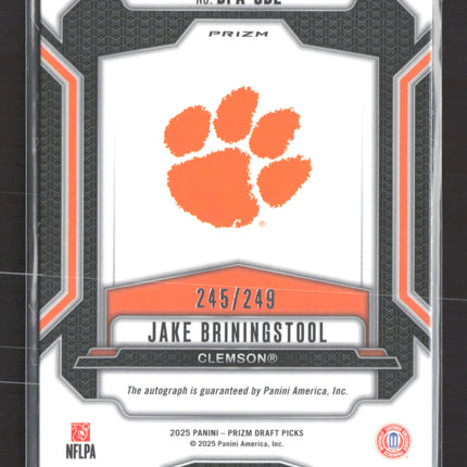 2025 Panini Prizm Draft Picks Jake Briningstool #DPA-JBL Purple RC 245/249 Auto