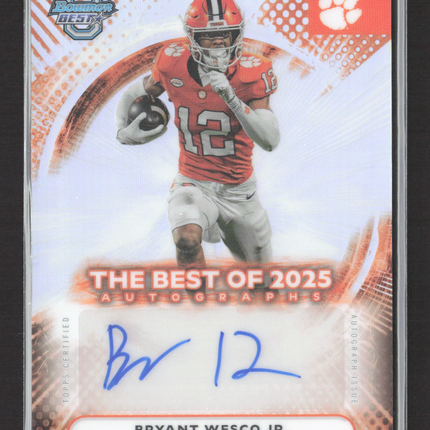 2025 Bowman University Best Football Bryant Wesco Jr. #BOA-BWJ Auto