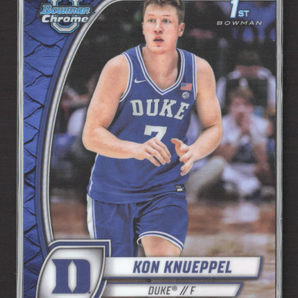 2025 Bowman Chrome University Kon Knueppel #48 Blue Reptilian /150