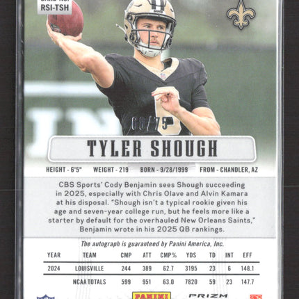 2025 Panini Prizm Tyler Shough #RSI-TSH Green Scope 08/75 RC Auto