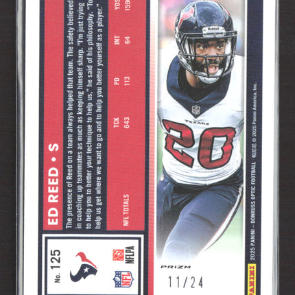 2025 Panini Donruss Optic Prizm Ed Reed #125 Green Dragon 11/24
