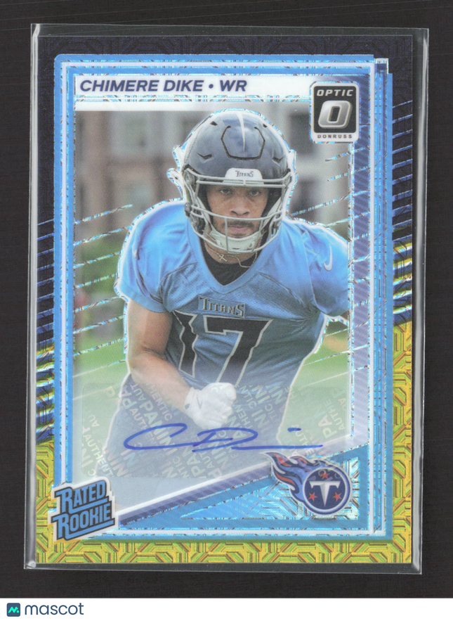 2025 Panini Donruss Optic Prizm Chimere Dike #269 /60 Auto Black Gold Shimmer