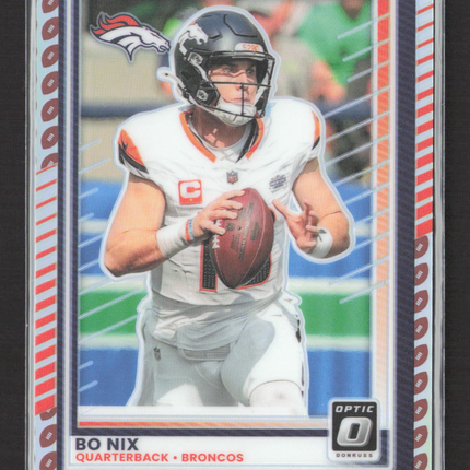 2025 Panini Donruss Optic Prizm Bo Nix #31 04/16 Football Emoji