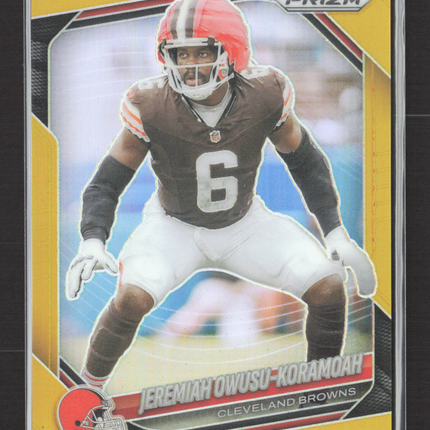 2025 Panini Prizm Jeremiah Owusu-Koramoah #159 Gold 01/10