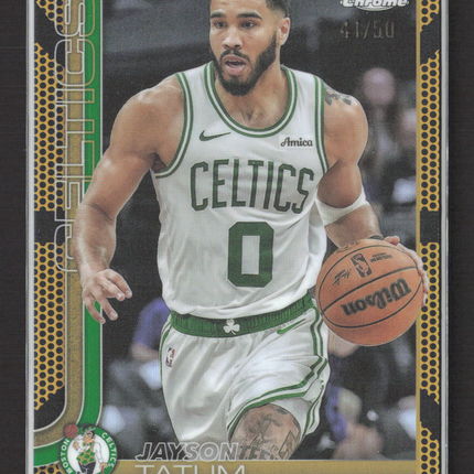 2025 Topps Chrome Basketball Jayson Tatum #49 Gold Basketball /50