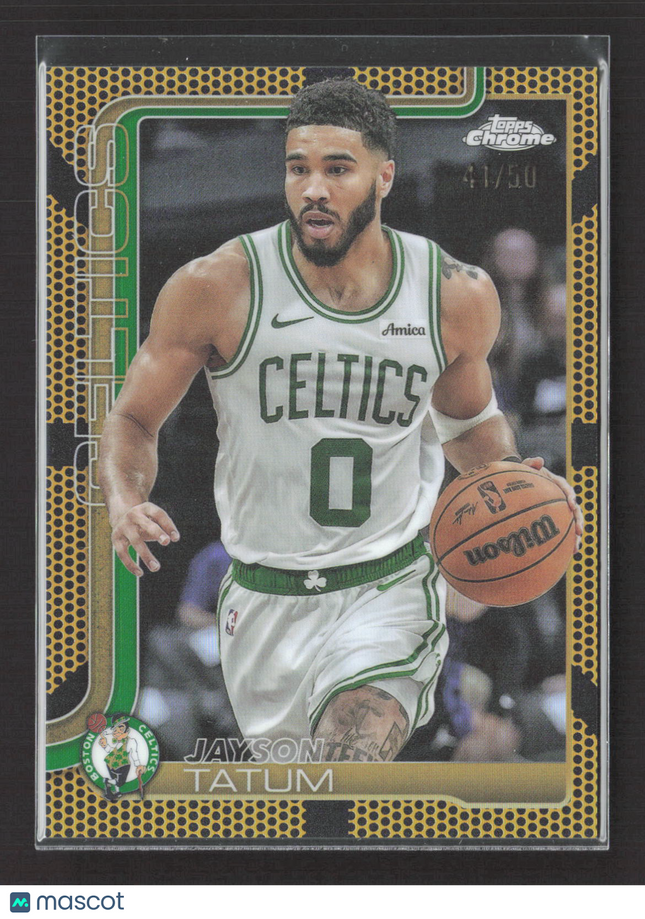 2025 Topps Chrome Basketball Jayson Tatum #49 Gold Basketball /50