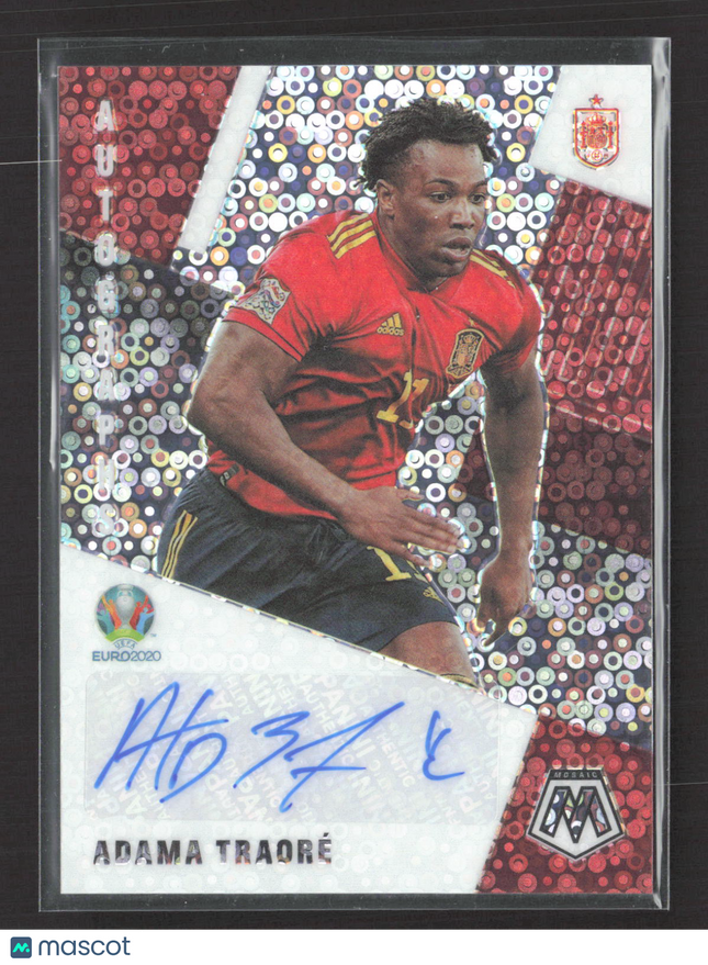 2021 Panini Mosaic Prizm UEFA Euro Soccer Adama Traore #AM-AT Auto