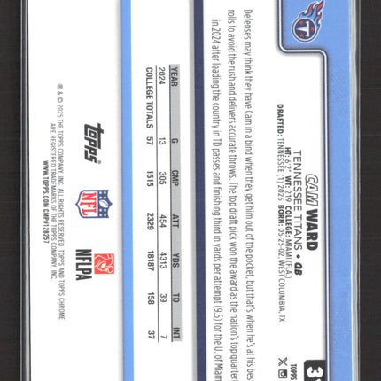 2025 Topps Chrome Cam Ward #314 X-Fractor RC