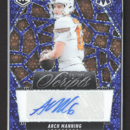2025 Panini Mosaic Football Future Scripts Arch Manning #FSC-AMG Blue Auto