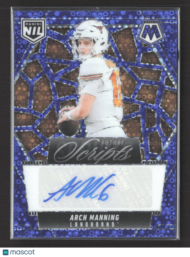 2025 Panini Mosaic Football Future Scripts Arch Manning #FSC-AMG Blue Auto