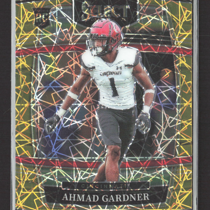 2022 Panini Select Draft Picks Prizm Concourse Ahmad Gardner #54 Gold Lazer