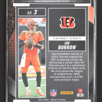 2025 Panini Mosaic Football Touchdown Masters Joe Burrow #3