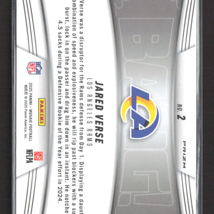 2025 Panini Mosaic Bang! Prizm Jared Verse #2 Orange