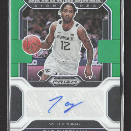 2022 Prizm Draft Picks Sensational Signatures Taz Sherman #SS-TAZ Green Auto