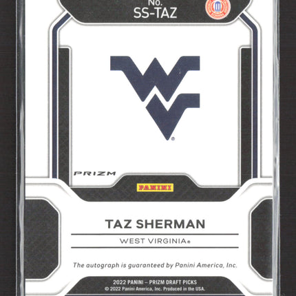 2022 Prizm Draft Picks Sensational Signatures Taz Sherman #SS-TAZ Green Auto