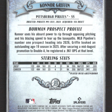 2026 Topps Bowman Sterling Chrome Konnor Griffin #BST-7
