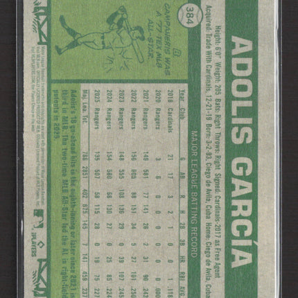 2026 Topps Heritage Adolis Garcia #384 Orange Border 62/77