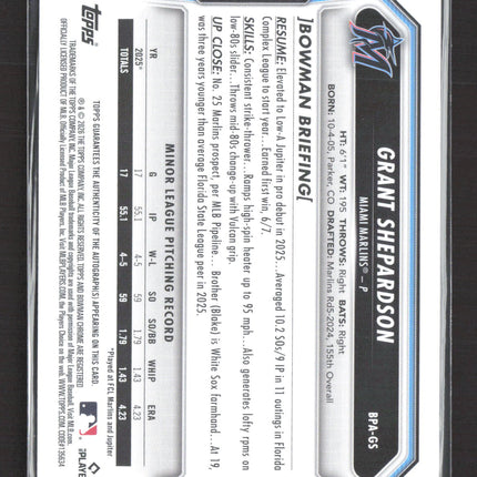 2026 Bowman Paper Grant Shepardson #BPA-GS Auto