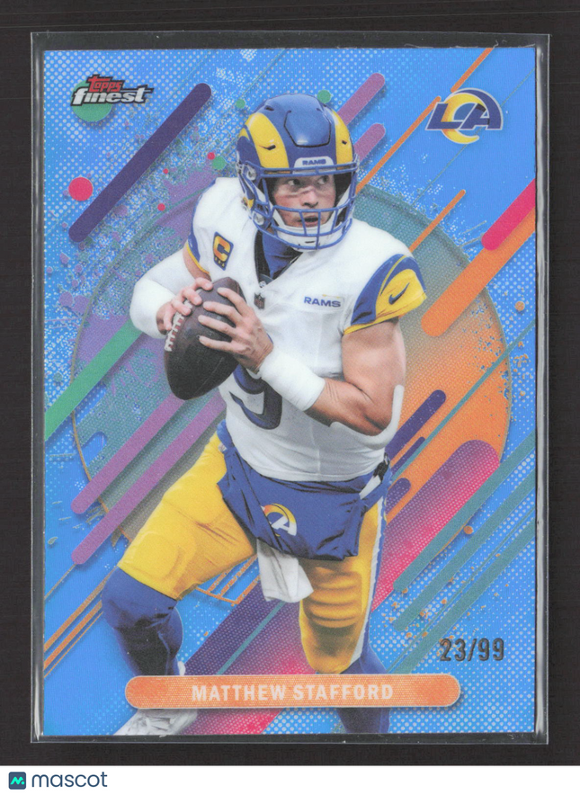 2025 Topps Finest Matthew Stafford #240 Blue Refractor 23/99