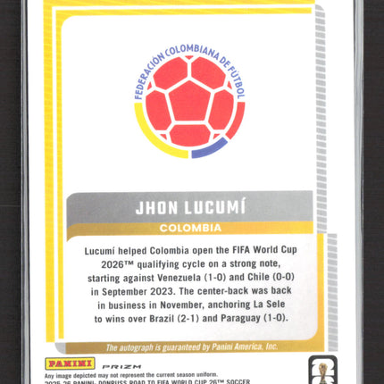 2025 Donruss Road to FIFA World Cup Prizm Jhon Lucumí #SS-JL Pink Auto