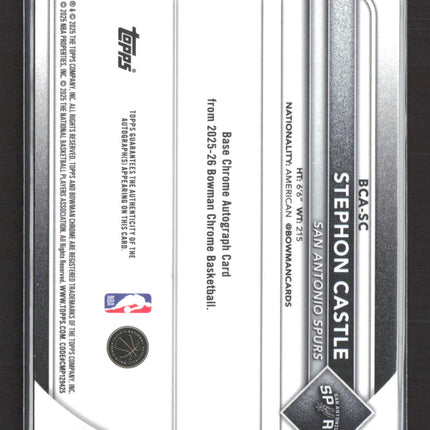 2025 Topps Bowman Chrome Stephon Castle #BCA-SC Auto