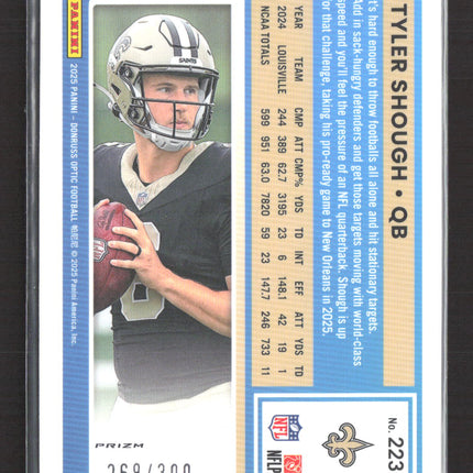 2025 Panini Donruss Optic Tyler Shough #223 Prizm 269/300 Set Silver Wave