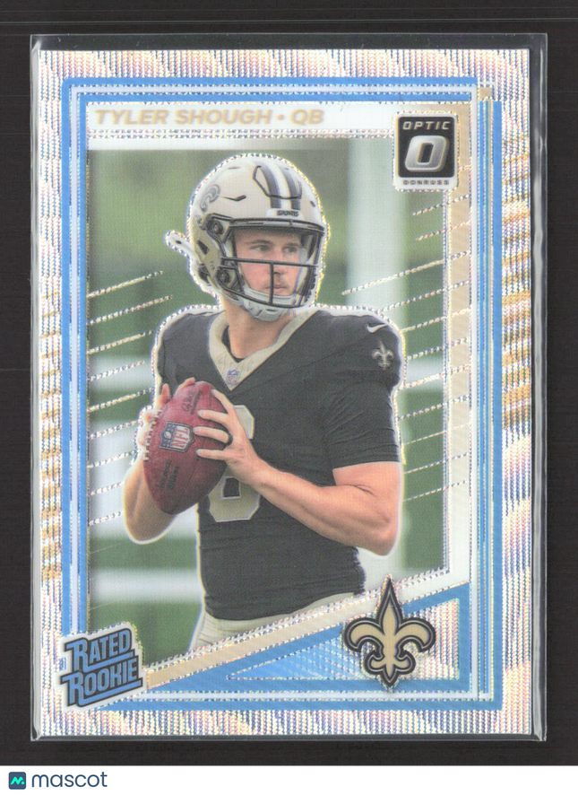 2025 Panini Donruss Optic Prizm Tyler Shough #223 011/300 Set Silver Wave