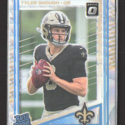 2025 Panini Donruss Optic Tyler Shough #223 Prizm 033/300 Set Silver Wave