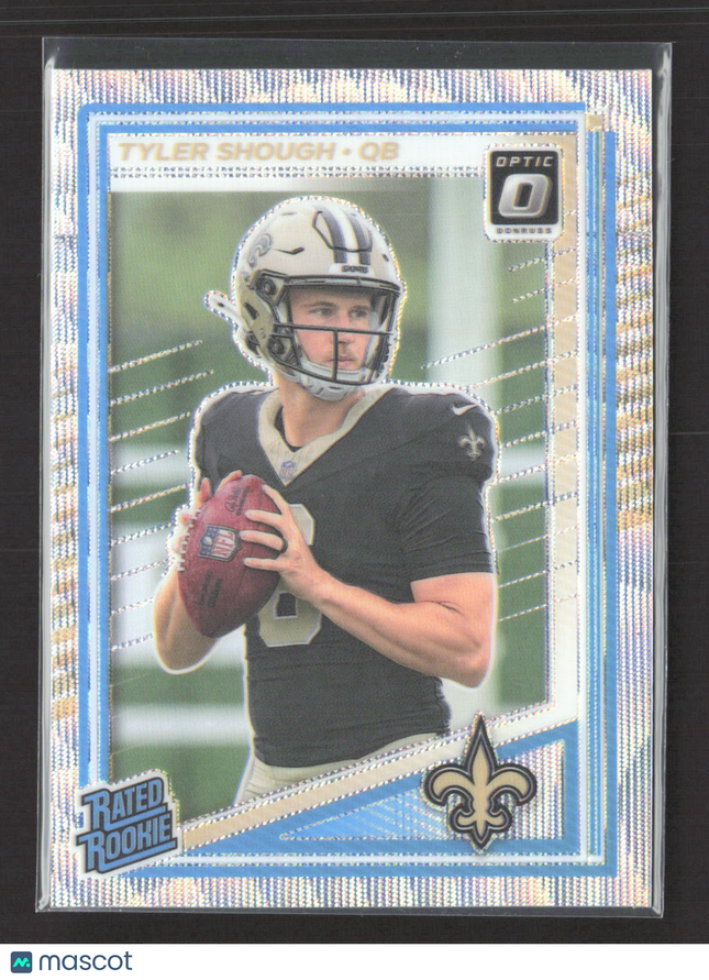 2025 Panini Donruss Optic Tyler Shough #223 Prizm 033/300 Set Silver Wave