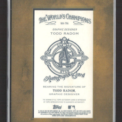 2024 Topps Allen & Ginter Todd Radom #MA-TRA Topps Auto