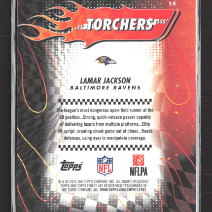 2025 Topps Finest Torchers Lamar Jackson #T-9