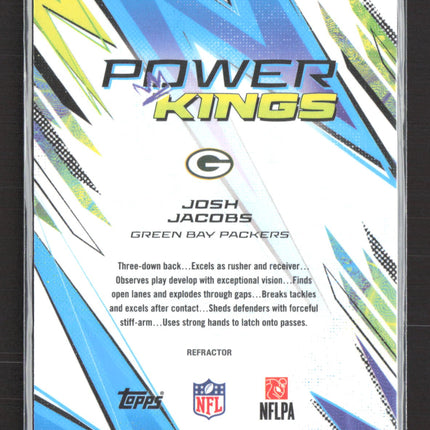 2025 Topps Finest Power Kings Josh Jacobs #PK-2 Refractor