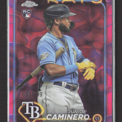 2024 Topps Chrome Update Series Junior Caminero #USC193 Pink Lava Lamp RC /299