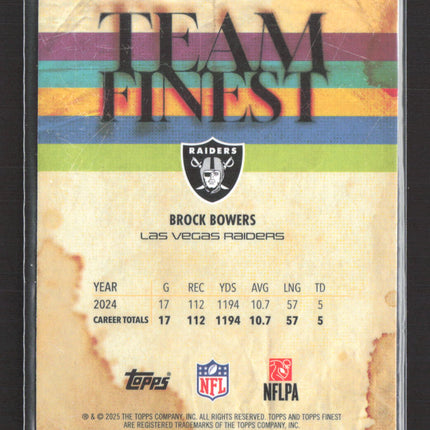 2025 Topps Finest Team Finest Brock Bowers #TF-9