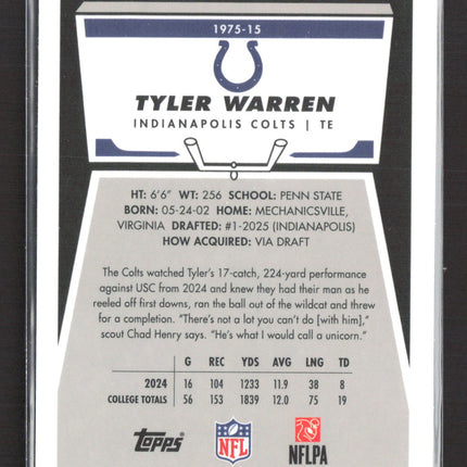 2025 Topps Chrome Tyler Warren #1975-15 RC