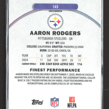 2025 Topps Finest Aaron Rodgers #145 Refractor