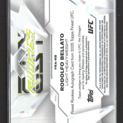 2025 Topps Finest UFC Finest Rookies Rodolfo Bellato #FRA-RB Red RC Auto /10