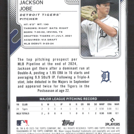 2025 Topps Pristine Jackson Jobe #29 09/10 RC Tie Dye