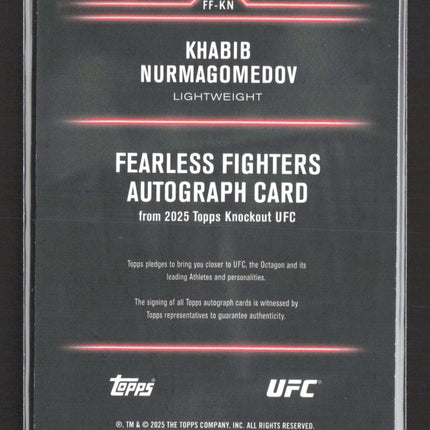 2025 Topps Knockout UFC Fearless Fighters Khabib Nurmagomedov #FF-KN 43/50 Auto