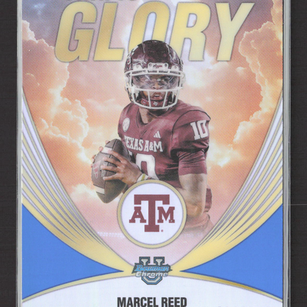 2025 Bowman Chrome U Path to Glory Marcel Reed #PG-4 Blue Refractor 064/150
