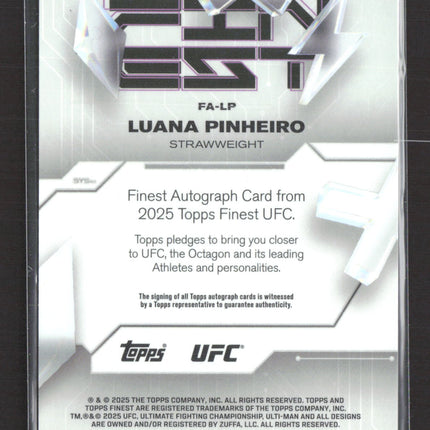 2025 Topps Finest UFC Luana Pinheiro #FA-LP Auto