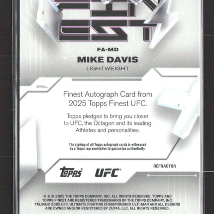 2025 Topps Finest UFC Mike Davis #FA-MD Refractor Auto