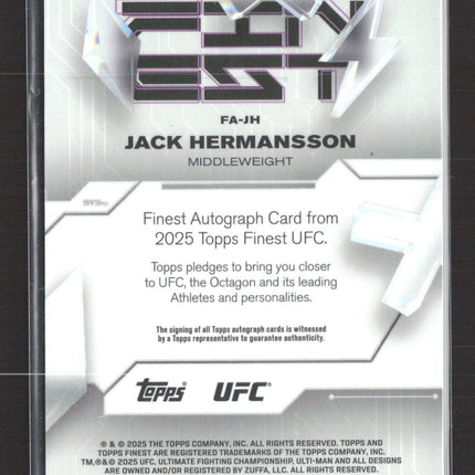 2025 Topps Finest UFC Jack Hermansson #FA-JH Auto