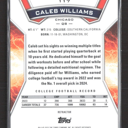 2025 Topps Resurgence Caleb Williams #117 Refractor RC