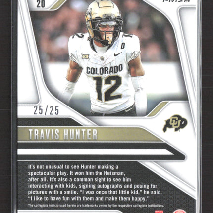 2025 Panini Prizm Draft Picks Travis Hunter #20 Mojo RC 25/25