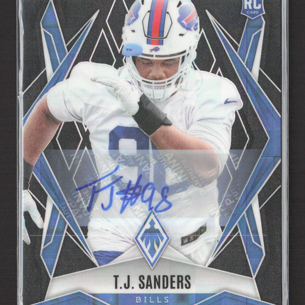 2025 Panini Phoenix Football T.J. Sanders #181 RC Black Pandora Auto 1/1