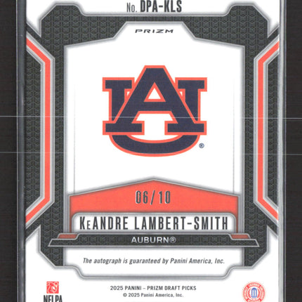2025 Panini Prizm Draft Picks KeAndre Lambert-Smith #DPA-KLS Gold 06/10 RC Auto